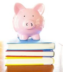 Piggy Bank and Books Piggy Bank and Books